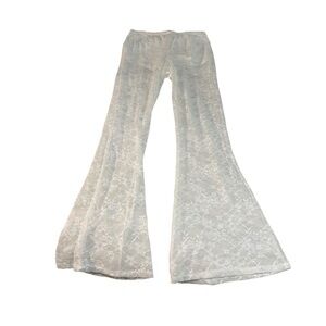 Wild Fable high waisted flare white lace pants